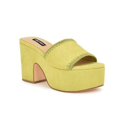 Womens Yickie Slip-on Round Toe Wedge Sandals