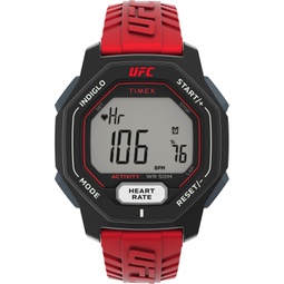UFC Mens Spark Digital Red Polyurethane Strap Heart Rate Watch 46mm