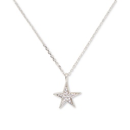 Silver-Tone Pave Star Pendant Necklace 16 + 3 extender
