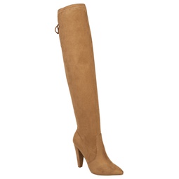 Womens Jordan Cone Heel Lace-up Over-The-Knee Boots