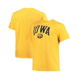 Mens Gold Iowa Hawkeyes Big and Tall Arch Over Wordmark T-shirt