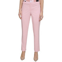 Womens Mid-Rise Slim Ankle Pants