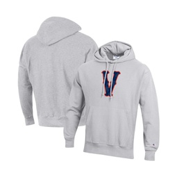 Mens Heathered Gray Distressed Virginia Cavaliers Team Vault Logo Reverse Weave Pullover Hoodie