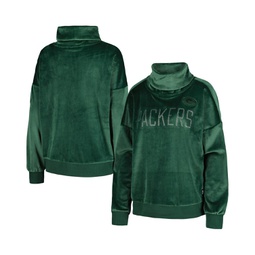 Womens Green Green Bay Packers Deliliah Rhinestone Funnel Neck Pullover Sweatshirt