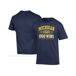 Mens Navy Michigan Wolverines Football 1000 Wins T-shirt