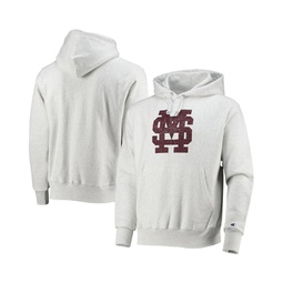 Mens Heathered Gray Mississippi State Bulldogs Team Vault Logo Reverse Weave Pullover Hoodie
