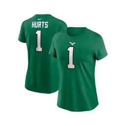 Womens Jalen Hurts Kelly Green Philadelphia Eagles Player Name and Number T-shirt