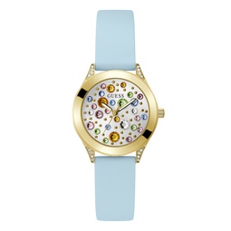 Womens Analog Blue Silicone Watch 34mm