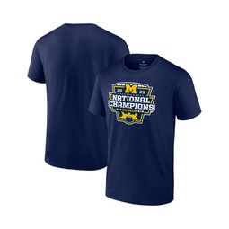 Mens Navy Michigan Wolverines College Football Playoff 2023 National Champions Big and Tall Official Logo T-shirt
