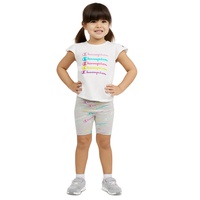 Toddler & Little Girls Logo Graphic T-Shirt & Logo-Print Bike Shorts 2 Piece Set