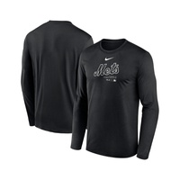 Mens Black New York Mets Authentic Collection Practice Performance Long Sleeve T-Shirt