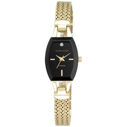 Womens Black Gold-Tone Mesh Bracelet Watch 19mm AK-2184BKGB