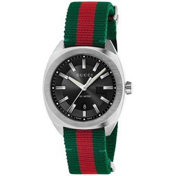 Mens GG2570 Swiss Green-Red-Green Web Nylon Strap Watch 41mm YA142305