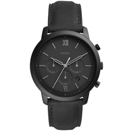 Mens Neutra Chronograph Black Leather Strap Watch 44mm