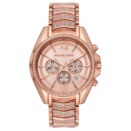Womens Chronograph Whitney Rose Gold-Tone Stainless Steel Bracelet Watch 45mm