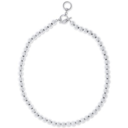 16 Silver-Tone Metal Bead (8 mm) Necklace