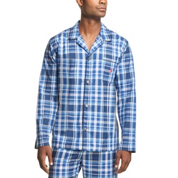 Mens Plaid Woven Pajama Top
