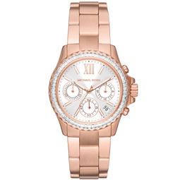 Womens Everest Chronograph Rose Gold-Tone Stainless Steel Bracelet Watch 36mm