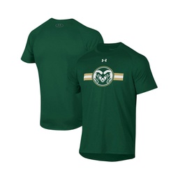 Mens Green Colorado State Rams Logo Stripe Performance Raglan T-shirt
