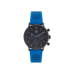 Unisex Chrono Code One Chrono Blue Silicone Strap Watch 40mm