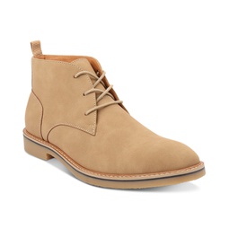 Mens Nathan Faux-Leather Lace-Up Chukka Boots