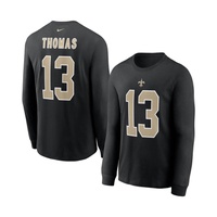 Mens Michael Thomas Black New Orleans Saints Player Name and Number Long Sleeve T-shirt