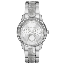 Womens Tibby Multifunction Silver-Tone Stainless Steel Bracelet Strap Watch 40mm