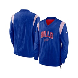 Mens Royal Buffalo Bills Sideline Athletic Stack V-Neck Pullover Windshirt Jacket