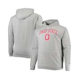 Mens Heather Gray Ohio State Buckeyes Big and Tall Arch Over Logo Powerblend Pullover Hoodie