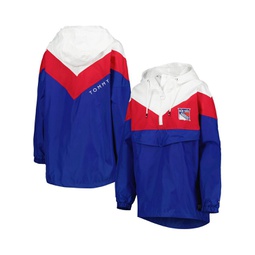 Womens Blue Red New York Rangers Staci Half-Zip Windbreaker Jacket