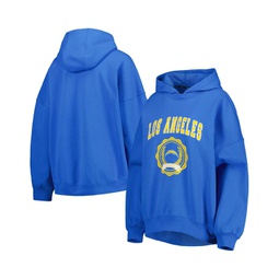 Womens Powder Blue Los Angeles Chargers Becca Drop Shoulder Pullover Hoodie