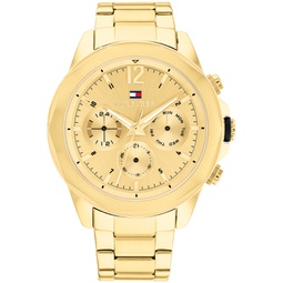 Mens Multifunction Gold-Tone Stainless Steel Bracelet Watch 46mm
