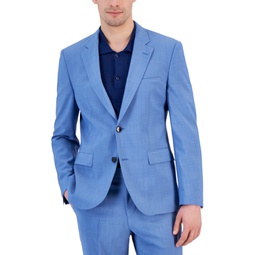 Mens Modern-Fit Light Blue Superflex Suit Jacket