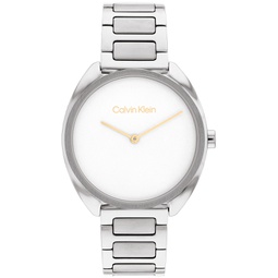 Womens Silver-Tone Stainless Steel Bracelet Watch 34mm