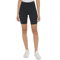 Womens High-Waist Pull-On Pocket Biker Shorts