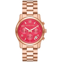 Womens Runway Quartz Chronograph Rose Gold-Tone Stainless Steel Watch 38mm