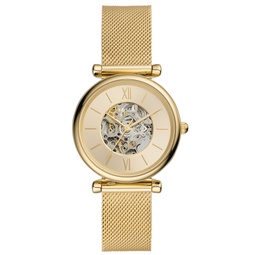 Womens Carlie Automatic Gold-Tone Stainless Steel Mesh Watch 35mm