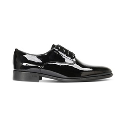 Hugo Boss Mens Patent Leather Colby Printed Derby Dress Shoe