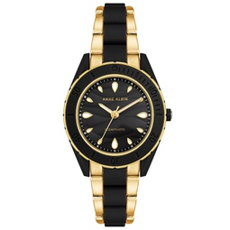 Womens Solar Gold-Tone and Black Oceanworks Plastic Watch 32mm