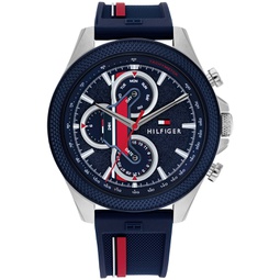 Mens Multifunction Blue Silicone Watch 46mm
