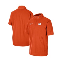 Mens Orange Clemson Tigers Coaches Half-Zip Short Sleeve Jacket