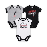 Infant Boys and Girls Black Heather Gray Cincinnati Bearcats I Wanna Be Three-Pack Bodysuit Set