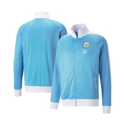 Mens Sky Blue Manchester City ftblHeritage T7 Raglan Full-Zip Track Jacket