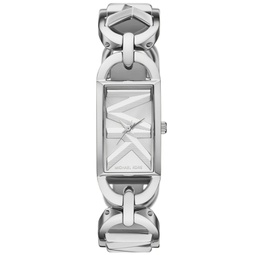Womens Empire Quartz Three-Hand Silver-Tone Stainless Steel Watch 20X30mm