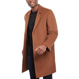 Michael Kors Mens Madison Wool Blend Modern-Fit Overcoat