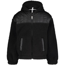 Big Girls Logo Zip Sherpa Hooded Jacket