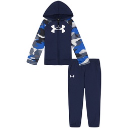 Little Boys Neo Camo Zip-Up Hoodie and Joggers Set
