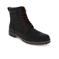 Mens Wyatt Faux Leather Lace-Up Boots
