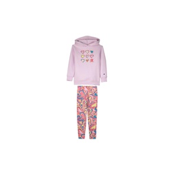 Little Girls Power Blend Hoodie and Authentic Legging-Print 2 Piece Set