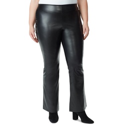 Trendy Plus Size Faux-Leather Flare-Leg Pants